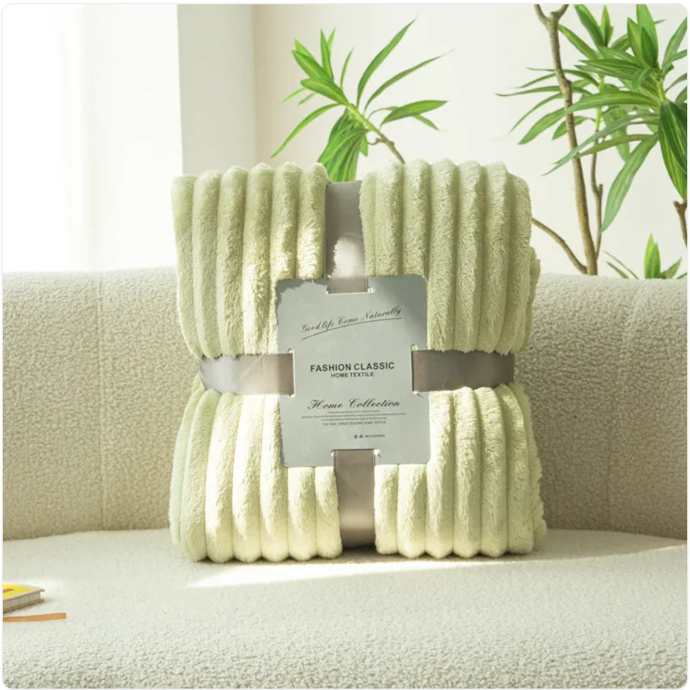 Flannel Drawstring Sofa Cover Blanket