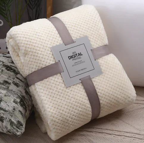 Flannel Drawstring Sofa Cover Blanket